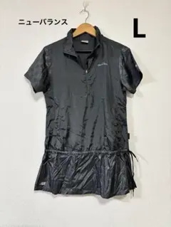 ニューバランス ゴルフワンピース風 ナイロン 半袖 L 黒 軽量