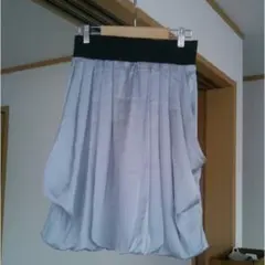 最終値下★送料込！H&Mドレープバルーンサテン水色スカート新品タグ付