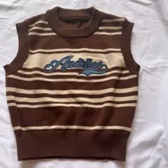 Dazy ニットベスト S ブラウン