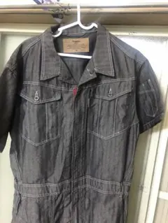 ダークグレー 半袖オーバーオール Mサイズ