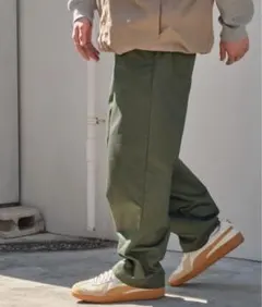 WEGO/【WEB限定】ワイドシェフパンツ オリーブ L