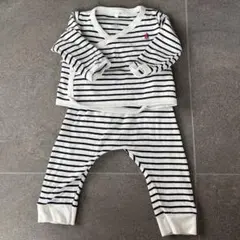プチバトー　ストライプ ベビーパジャマセット74センチ12ヶ月