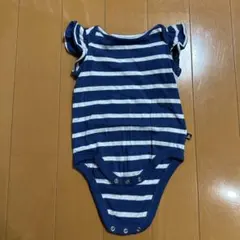 baby gap ネイビーと白のストライプロンパース 6-12ヶ月
