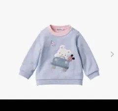 familiar クマ刺繍 トレーナー 水色 ピンク 80