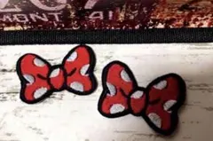 【2枚セット❣️】ミニー　リボン　アイロン　ワッペンのサムネイル