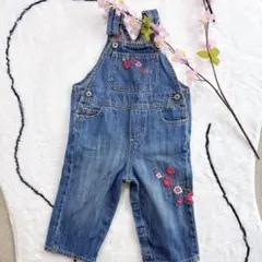 ベビーオーバーオール刺繍デザイン デニムオーバーオール
