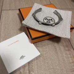 HERMÈS ブラック超美品❗️ レザーバングル、ほぼ新品未使用品‼️ HERMES エルメス アノ レザー バングル ブラック 黒 シェーヌダンクル