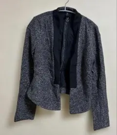 Gap ノーカラージャケット S ブラック・グレー　美品　シンプルオフィスワーク