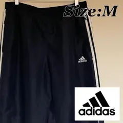 adidas ナイロンパンツ ブラック × ホワイトライン スポーツウェア