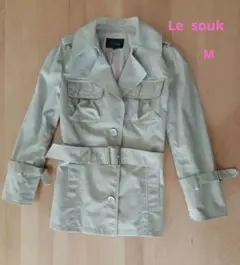 【Le souk】ウエストベルト付き　 サファリジャケット 　ベージュ 　Mのサムネイル