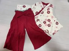 袴 上下 花柄 100 着物