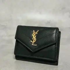 Saint Laurent ダークグリーン コンパクトウォレット 9695のサムネイル