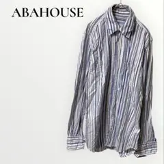 アバハウス シャツ ブラウス ブルー ストライプ 長袖 【L】 襟付き 春夏のサムネイル