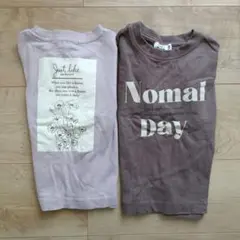 半袖　Tシャツ 2枚セット 薄紫色 茶色　100