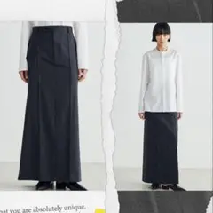 【新品未使用】トゥモローランド ウールストライプ ロングスカート 日本製