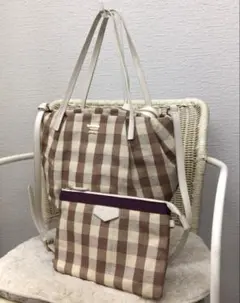 サマンサタバサ　2wayショルダーバッグ　ストロー　カゴバッグ　ポーチ付　美品