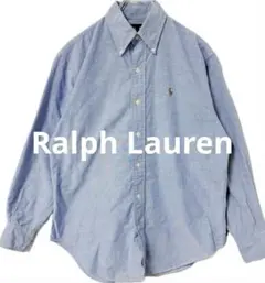 美品【Ralph Lauren】オックスフォードボタンダウンシャツ ブルーL