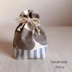 あんぱん柄が可愛いハンドメイドのマチ付き巾着袋 コップ袋 新学期準備