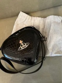 Vivienne Westwood ハート型 ブラック ショルダーバッグ クロコ