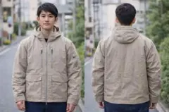 送料無料 ユニクロ ハイブリッド ダウン パーカー ジャケット S ベージュ