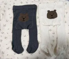 GAP くまさんケーブルニットタイツ 2足セット