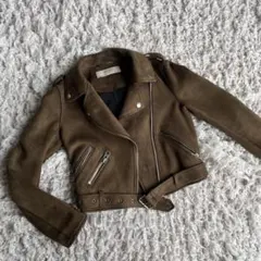 ZARA BASIC フェイクムートン ライダース ジャケット ザラ