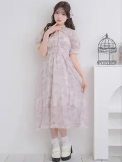 evelyn エブリン ティアード チョーカー ロング ワンピース ピンク