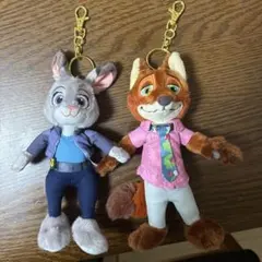 ズートピア2　ジュディ　ニック　　ぬいぐるみキーホルダー　ディズニー