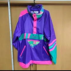90s ヴィンテージ風 アノラックパーカー ナイロンジャケット L 紫のサムネイル