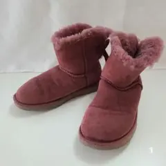 UGG australia ムートンブーツ バックリボン 22.0 キッズにも！