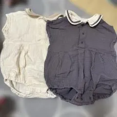 2点セット　ガーゼロンパース