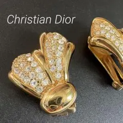 DIOR ディオール イヤリング ヴィンテージ ゴールド　3×2.5