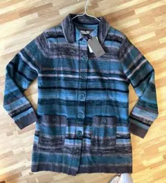 新品　ラルビクス　カーディガン ニット セーター M〜L ウール100 水色