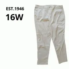 海外古着 EST. チノパン 16W ベージュ 無地 シンプル パンツ