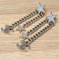 超美品 シャネル ココマーク コメット スイングピアス シャンパンゴールド