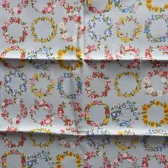ハンドメイド　材料　生地　布　花柄　未使用分　オックス　約56×50cm