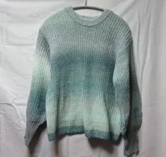 Bou jeloud グラデーションニットセーター（青緑から白）フリーサイズ