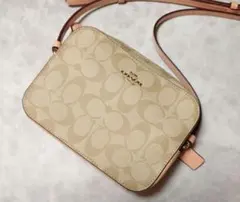 新品　COACH コーチ カメラバッグ レザー PVC シグネチャー