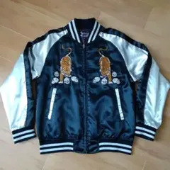 【美品】【レアサイズ】鏡花水月 スカジャン 虎&ドクロ刺繍 3L 美品】【レアサイズ】鏡花水月 スカジャン 虎&ドクロ刺繍 3L