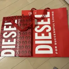 DIESEL 赤 ショッピングバッグ 大