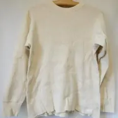 Hanes70sヴィンテージサーマル クリーム色 Lサイズ 長袖カットソー 
