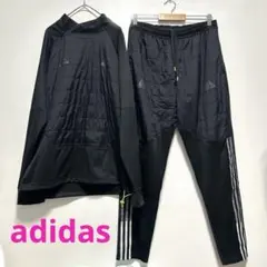 【匿名配送】アディダス トレーニングウェア 上下セット中綿入 黒 冬季用