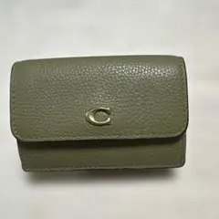COACH 三つ折り財布 オリーブグリーンミニ財布