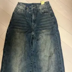 ダークブルーワイドレッグデニム