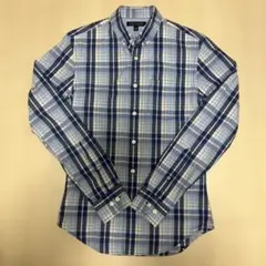 BANANA REPUBLIC スリムフィットシャツ XS 青系チェック