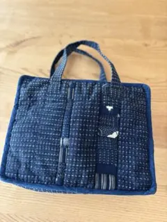 ネイビー キルティング トートバッグ