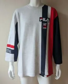 AG FILA長袖トレーナー グレー/レッド/ネイビー ユニセックス M サイズ