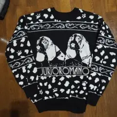 90s フルグラフィックニットセーター JURIOROMANO 犬デザイン