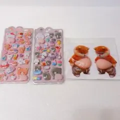 おしりシール　おなかシール　ぷにぷに　柴犬　立体　うさぎ くま　4枚セット