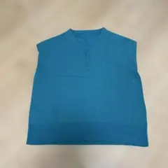 フレンチ袖　トップス　エメラルド